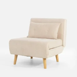 Clearance inny Fotel rozkładany beżowy LAVILLA