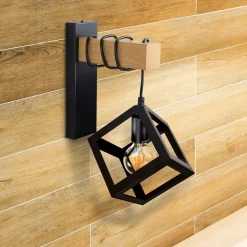 Kinkiety^Kinkiet geometryczny czarny SWEDEN WOOD