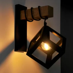 Kinkiety^Kinkiet geometryczny czarny SWEDEN WOOD