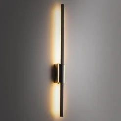 TK Tomasz Krywult Kinkiety^Kinkiet LED czarno-złoty FLASH 12W