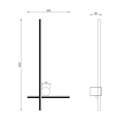 Zumaline Kinkiety^Kinkiet minimalistyczny LED czarny MILL