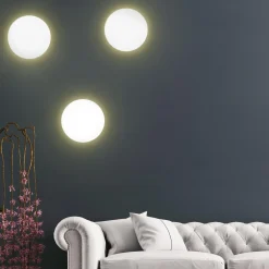TK Tomasz Krywult Kinkiety^Kinkiet minimalistyczny okrągły biały LUNA NEW 30 cm
