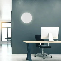 Sale TK Tomasz Krywult Kinkiet minimalistyczny okrągły biały LUNA NEW 40 cm