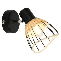 Zumaline Kinkiety^Kinkiet rattan czarny GENT