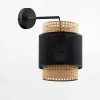 Outlet TK Tomasz Krywult Kinkiet rattanowy czarny BOHO
