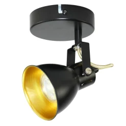 Outlet LED-POL Kinkiet reflektor czarno-złoty ORO FALCO