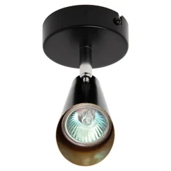 LED-POL Kinkiety^Kinkiet reflektor czarno-złoty ORO AQUILA