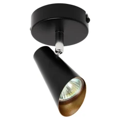 LED-POL Kinkiety^Kinkiet reflektor czarno-złoty ORO AQUILA