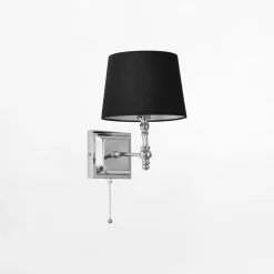 inny Kinkiety^Kinkiet retro abażur czarny LUNO