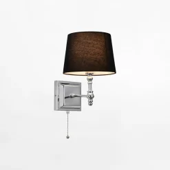 inny Kinkiety^Kinkiet retro abażur czarny LUNO