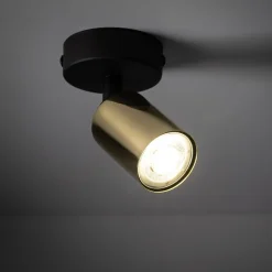 Outlet TK Tomasz Krywult Kinkiet spot czarno-złoty TOP