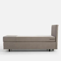 Dzieci inny Łóżka|Łóżka Tapicerowane^Łóżko kontynentalne z materacem szare SILLA 90x200 cm