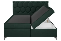 Best Łóżko kontynentalne z pojemnikiem zielone MEGAN PU 180x200 cm