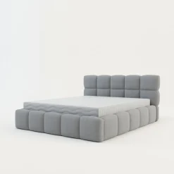 Best Łóżko tapicerowane boucle jasnoszare CELINE 160x200 cm