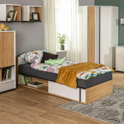 Dzieci LENART Łóżka|Łóżka^Łóżko z materacem i pojemnikiem 90 cm lewe IMOLA