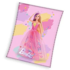 Dzieci inny Kocyki Niemowlęce^Koc polarowy różowy BARBIE 130x170 cm