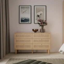 FORTE Komody^Komoda boho z 6 szufladami CALASETTA