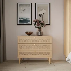 FORTE Komody^Komoda boho z 3 szufladami CALASETTA