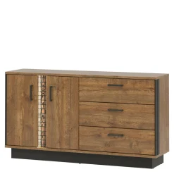 Furni Home Komody^Komoda DORIAN DN3 2D3S z oświetleniem