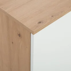 FORTE Komody^Komoda 3-drzwiowa z 4 szufladami IKOLI biała dąb artisan