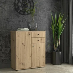 FORTE Komody^Komoda TEMPRA 2 niska 2D2S, dąb artisan