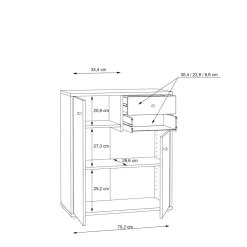 FORTE Komody^Komoda TEMPRA 2 niska 2D2S, dąb artisan