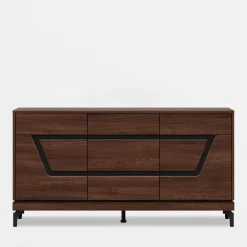 Sale Furni Home Komoda z czarnym dekorem VERO 163.5 cm