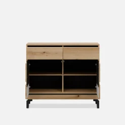 Furni Home Komody^Komoda z czarnym dekorem KRIS 98 cm