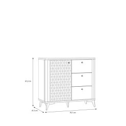FORTE Komoda z oświetleniem FORREST HILLS 95,7 cm
