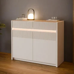 FORTE Komody^Komoda z oświetleniem OAK SQUERE 105,3 cm