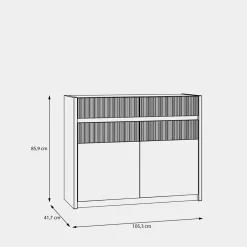 FORTE Komody^Komoda z oświetleniem OAK SQUERE 105,3 cm
