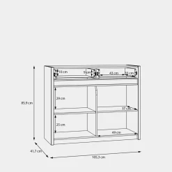 FORTE Komody^Komoda z oświetleniem OAK SQUERE 105,3 cm