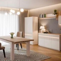 Clearance FORTE Komoda z oświetleniem OAK SQUERE 160 cm