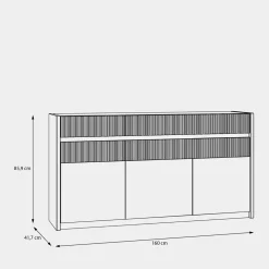 Clearance FORTE Komoda z oświetleniem OAK SQUERE 160 cm