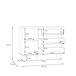 FORTE Komody^Komoda z szufladami LACETTI 120 cm