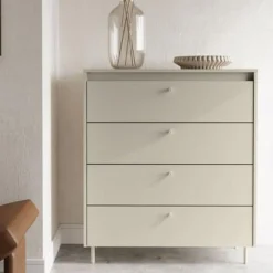 Outlet LENART Komoda z szufladami na metalowych nóżkach TORINO kaszmir