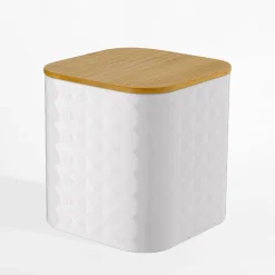 inny Pojemniki Na Żywność^Komplet 3 pojemników białych GEOMETRIC 11,5x11,5x12,3 cm
