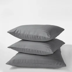 Sale inny Komplet 2 poszewek z adamaszku ciemnoszare PURE 40x40 cm
