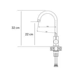 Outlet Komplet zlewozmywak QUADRON szary SMART 1K/Z/K/O 62X44 z szarą baterią