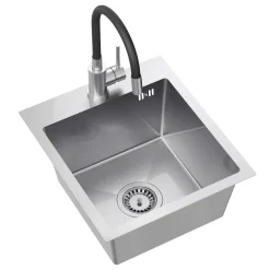 inny Zlewozmywaki^Komplet zlewozmywak QUADRON inox AVENIR SMART 40X45 cm z baterią