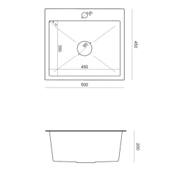 inny Komplet zlewozmywak QUADRON inox AVENIR BOX 50X45 cm z baterią