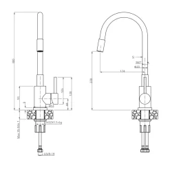 Discount Komplet zlewozmywak QUADRON czarny BOLD XL 1K/Z/O 78x45 cm z baterią