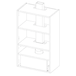 Best Qubik Korpus 60x98,5 cm dębowy z czarnym okapem OKPZH19EF