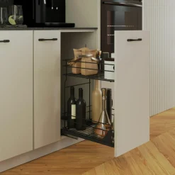 Discount Kosz dolny cargo mini do kuchni metal grafit 30/2 (10/MZMF) INSIDE