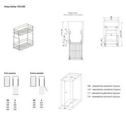 Systemy Cargo^Kosz dolny cargo mini do kuchni metal grafit 50/2 (10/MZMF) INSIDE