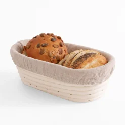 inny Zastawa Śniadaniowa^Koszyk do wyrastania garowania pieczywa z lnianym wkładem 25x15x8 cm