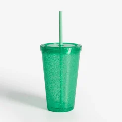 inny Grill I Piknik^Kubek plastikowy ze słomką zielony 500 ml