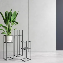 Discount Kwietnik metalowy loftowy czarny LILLIE 62 cm