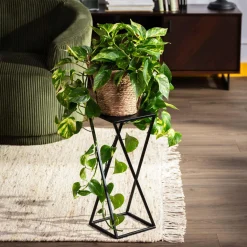 Best inny Kwietnik stalowy loftowy czarny dąb LESCAR XS 47 cm