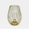 New Zumaline Lampa dekoracyjna LED druciany klosz złota 14,5x20 cm